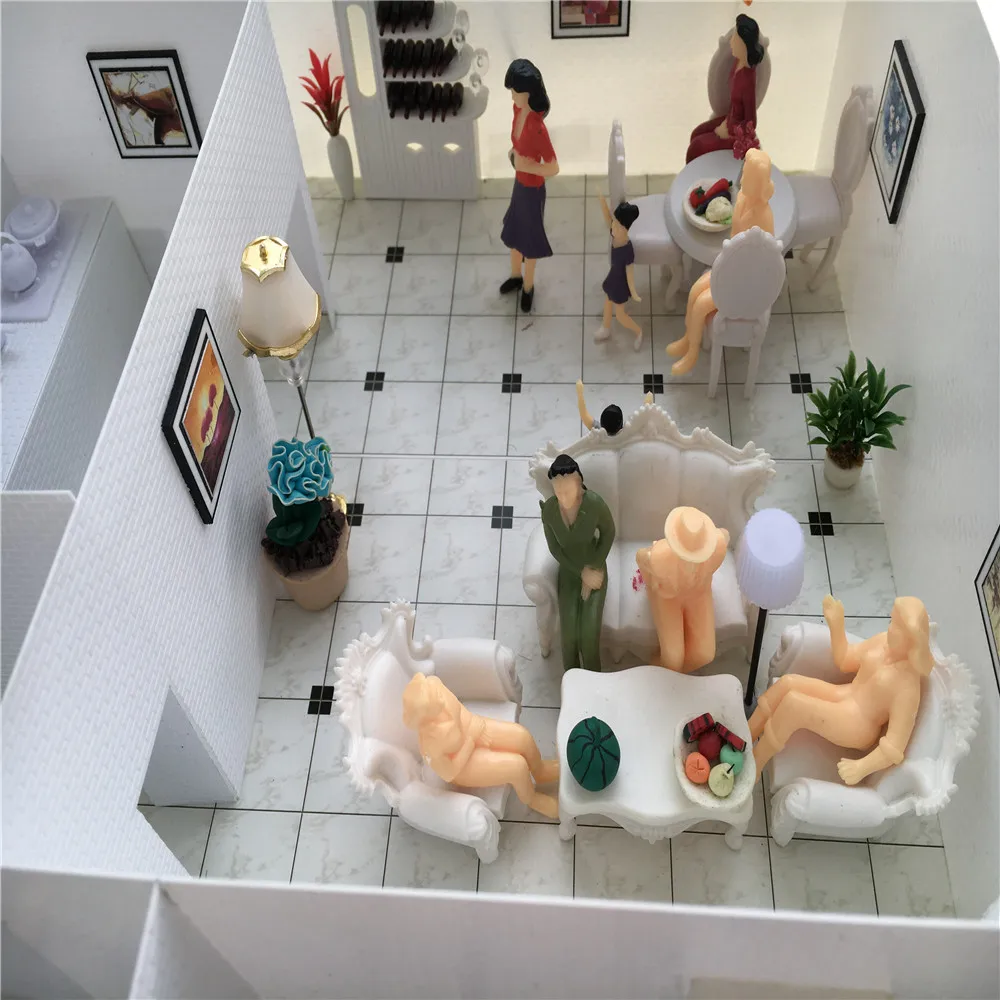 50 teile/los Architektur 1:25 1:30 Maßstab 1:87 ABS Kunststoff Haut Farbe Figuren Alle Sitzende Modellbau Zug Layout Menschen – Detail 19