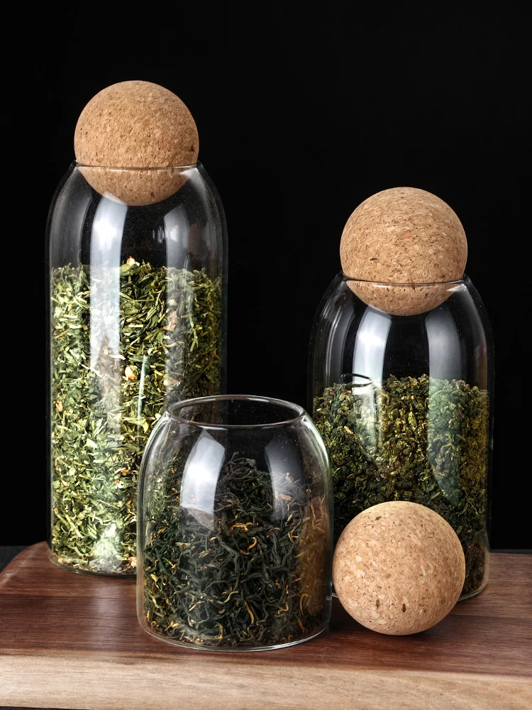 Tea Jar Storage Ball Stopper Bottle Glass Bottle Cereals Storage Jar Tea Sealed Jar