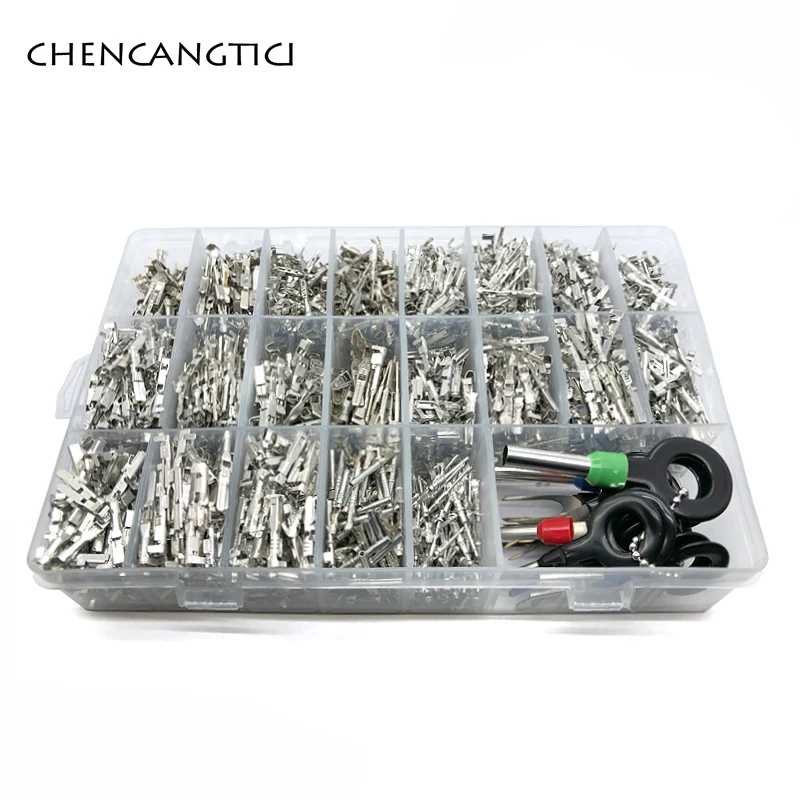 1/1.5/1.8/2.2/2.8/3.5mm Male Female Auto Crimping Wire Terminal Box With Pin Removal Tool For VW Tyco AMP Boschs FCI Deutsch