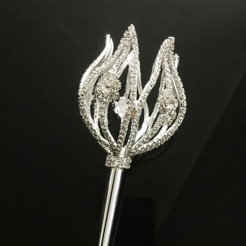 FORSEVEN Luxury Women Queen Party Costume Princess Wands Tulip Wand Gold/Silver Color Queen Scepter Bride Wedding Scepter JL