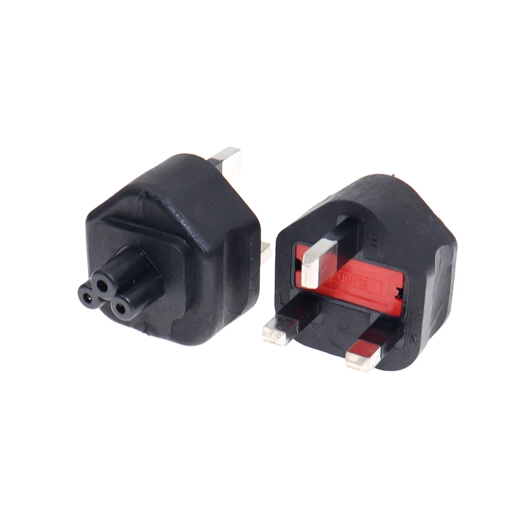 High quality black Copper British standard to IEC320 C5 Power Adaptor UK Plug Convert Socket