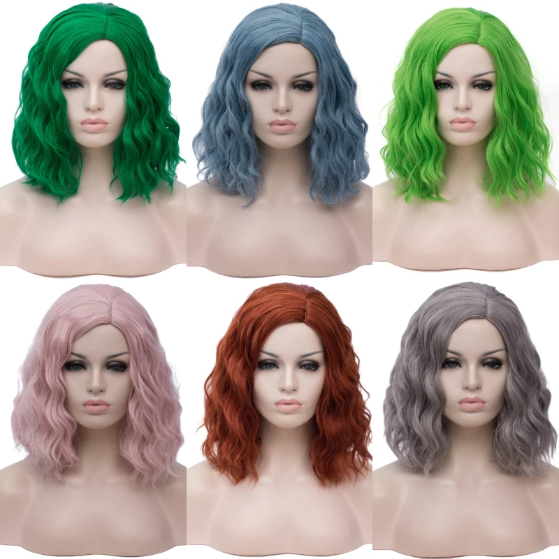 MSIWIGS Vrouw Korte Zilver Wit Synthetische Pruiken voor Vrouwen Hittebestendige Cosplay Haar Roze Blonde Pruik