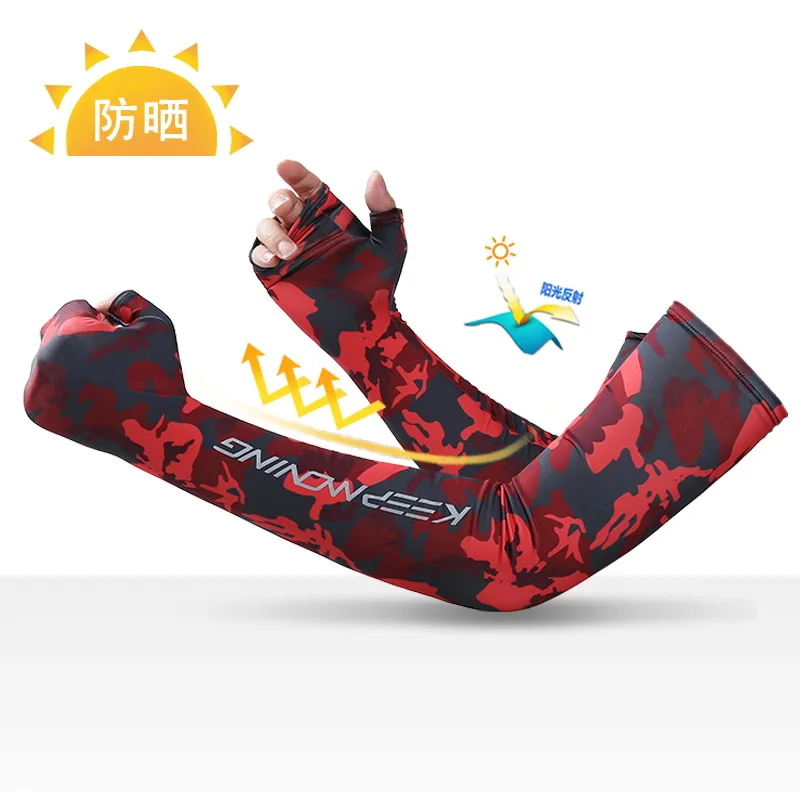 Spring Summer Sleeves Cycling Cuff for Men Sports Outdoor Camouflage Cool Glove Women Arm Sleeves Sun Protection Ice Silk Warmer