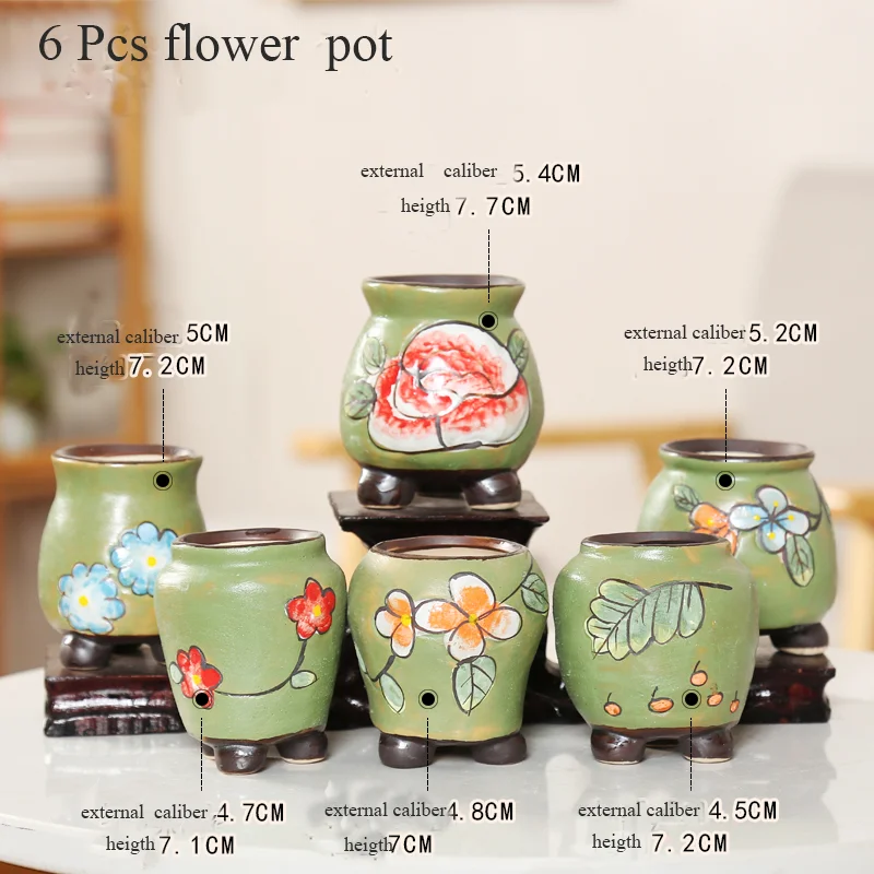 Four- leaf Cloner Flower Pot Succulent Cactus Pot Plant Garden Ceramic Planter Pots Outdoor Garden Home