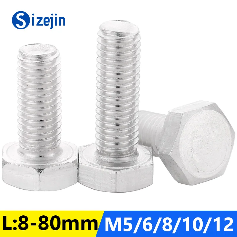 

20-50Pcs Aluminum Screws M5 M6 M8 M10 M12 DIN933 Aluminum Alloy Hexagon Head Bolts Full Thread Colour Hex Screw