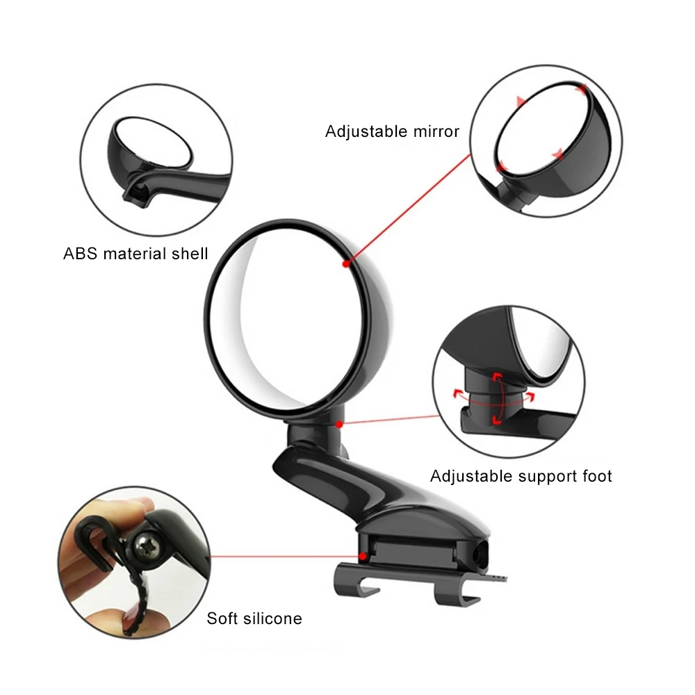 For Car Vehicle Side Blindspot Blind Spot 360 Rotation Adjustable Car Front view mirror Clear View Auxiliary Rearview