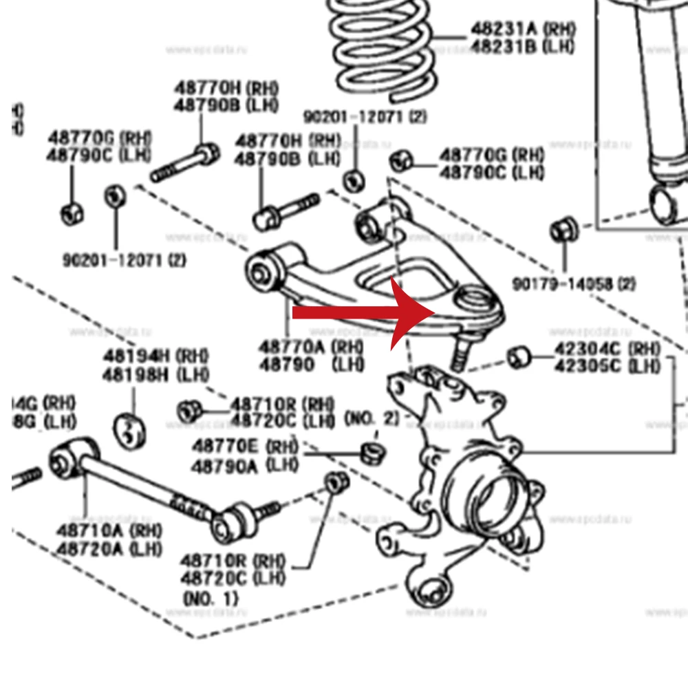 2PCS Upper ball joint Rear 43350-22050 GX90 GX100 JZX90 JZX100 For T.Mark II Crown Chaser Cresta