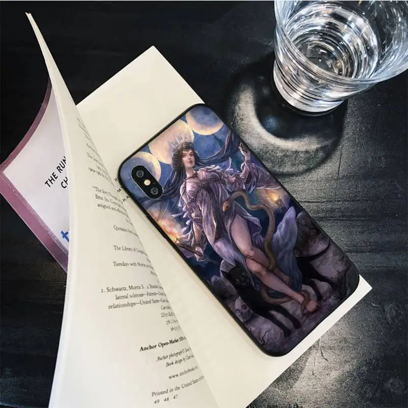 Hecate Tarot Card Triple Moon Goddess Phone Case for iPhone 13 11 12 pro XS MAX 8 7 6 6S Plus X 5S SE 2020 XR cover