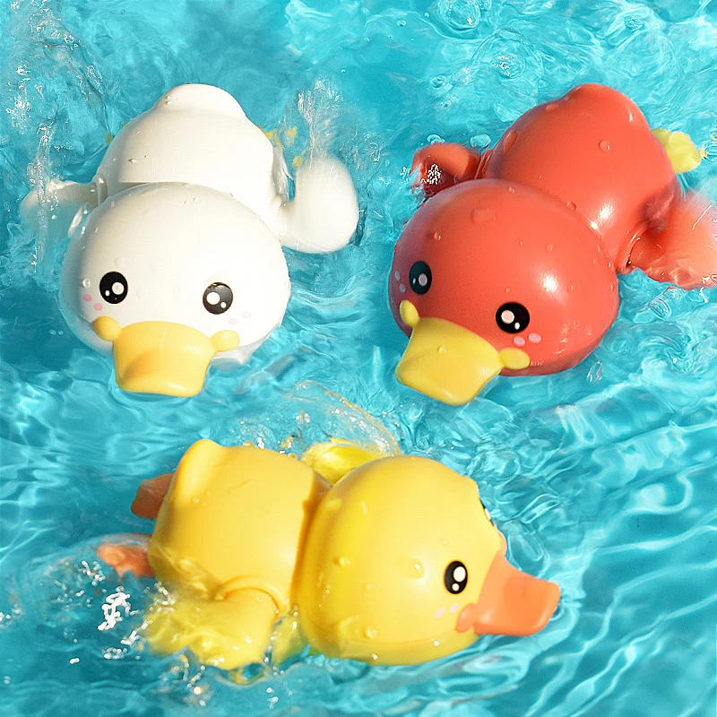 

Bath toys Classic Cartoon Animal Cute Animal Duck Wind Up Chain Bathing Clockwork Bathroom Game Water Beach Toys for Kid