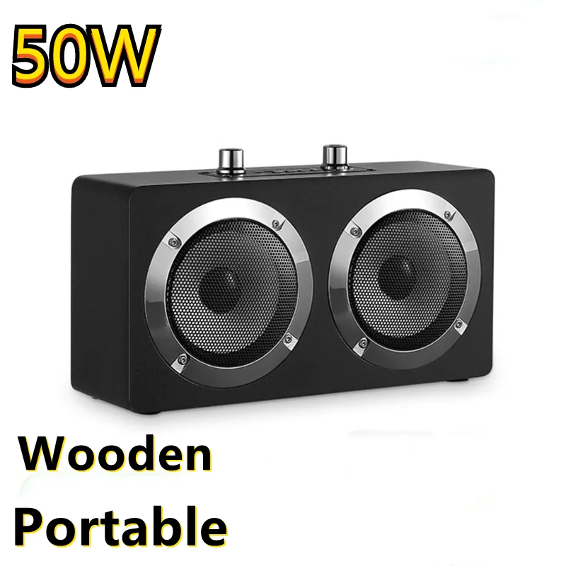 50W Power Portable Bluetooth Speaker Wireless Subwoofer Home Theater HiFi Stereo Boombox FM Radio Music Center Outdoor Sound Bar