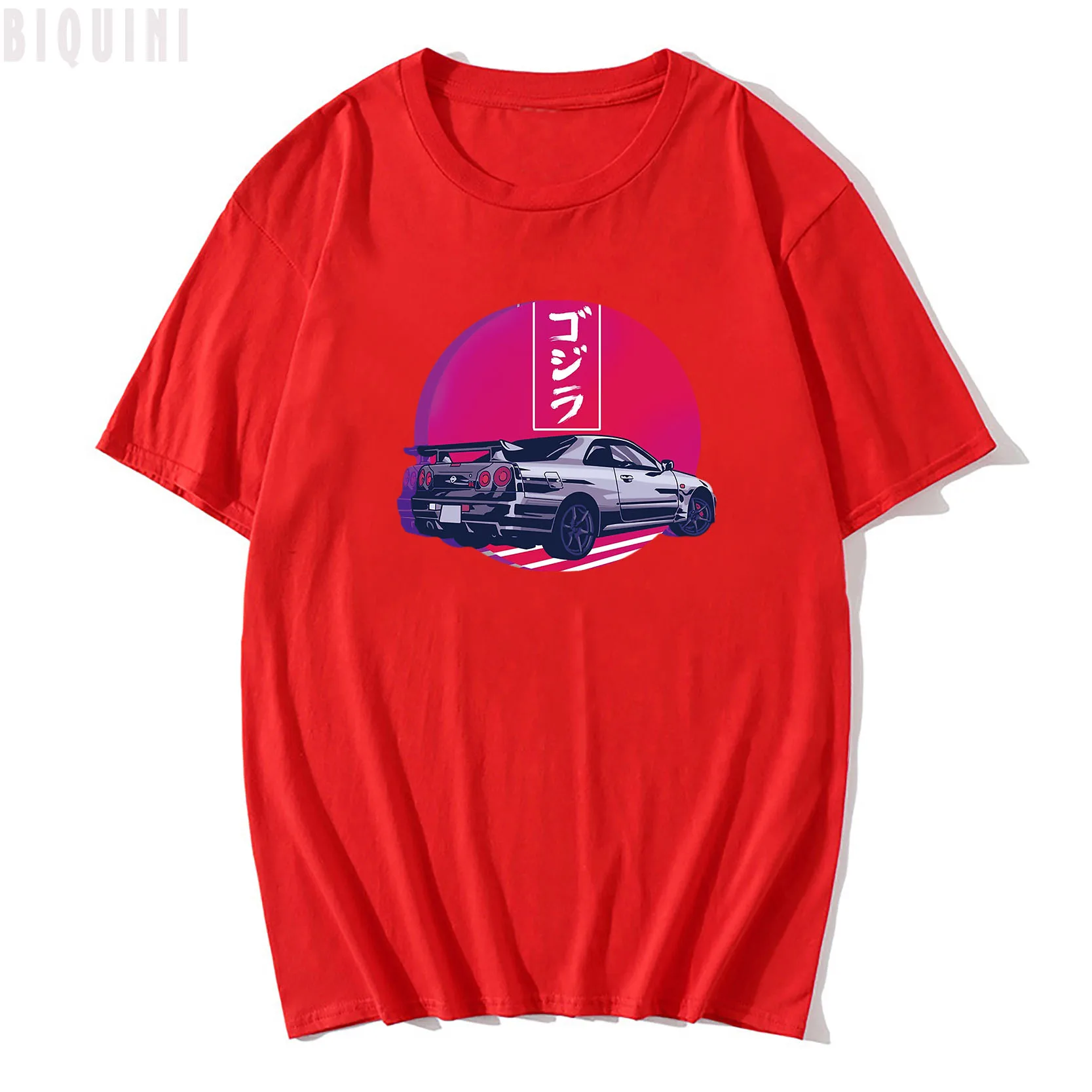 New JDM Evolution Skyline Car T Shirt Summer Men Short Sleeve Print 100% Cotton Casual Tops Harajuku Funny Lovers Boy Japan Tees