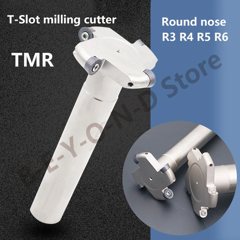 BEYOND Round Nose TMR R3 R4 R5 R6 T-slot Milling Cutters Rod 150mm Length 4T 5T T-slotted Cutter Endmill Holder CNC Round Handle