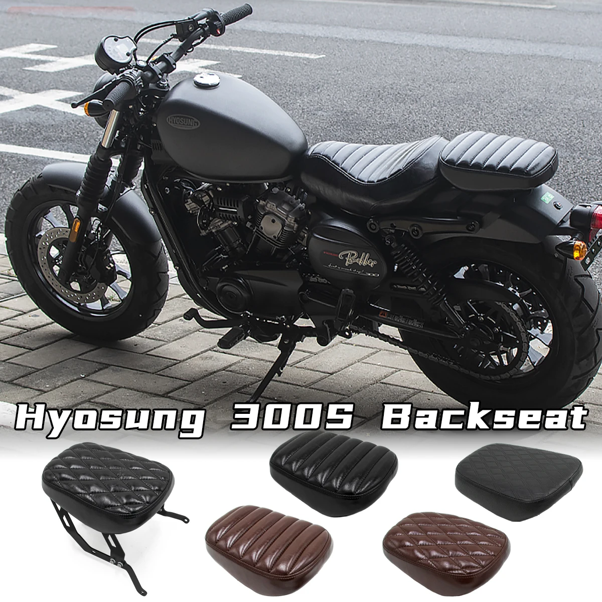 Customized For Hyosung GV125S GV300S Motorcycle Single Back Seat Cushion Modification Accessories Leather Material