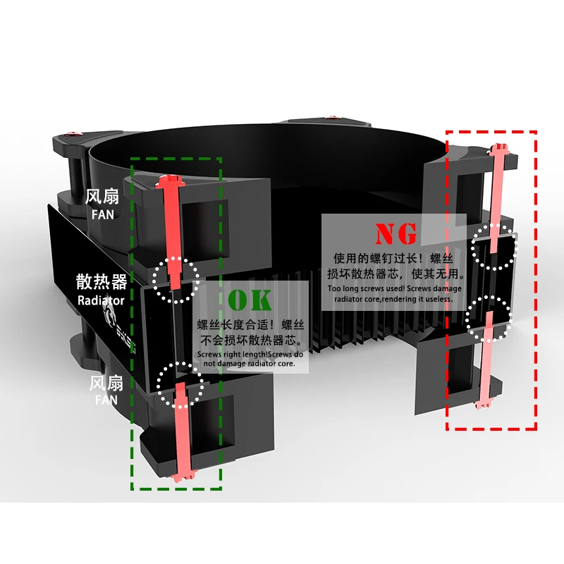 

Черный медный радиатор Bykski с водяным охлаждением, 360 мм, толщина около 30 мм, лучше для 12 см, вентилятор толщиной 25 мм, CR-RD360RC-TN-V2