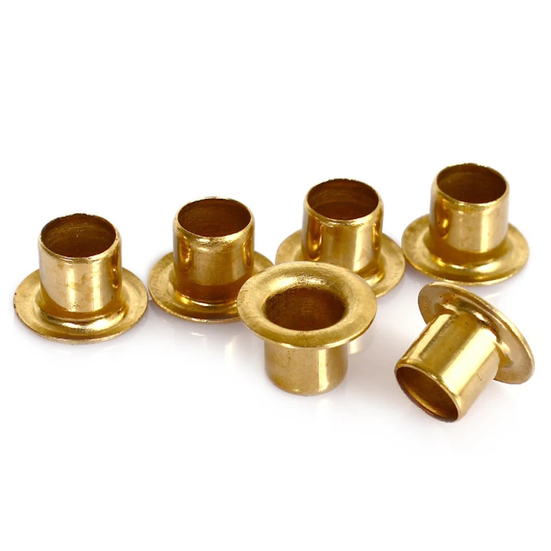 100 PCS Brass Metal Eyelets Hollow Rivet Nut Copper Through Hole Rivet Grommets Gb876 M0.9 M1.3 1.5 2 2.3 2.5 3 3.5 4 5 6mm