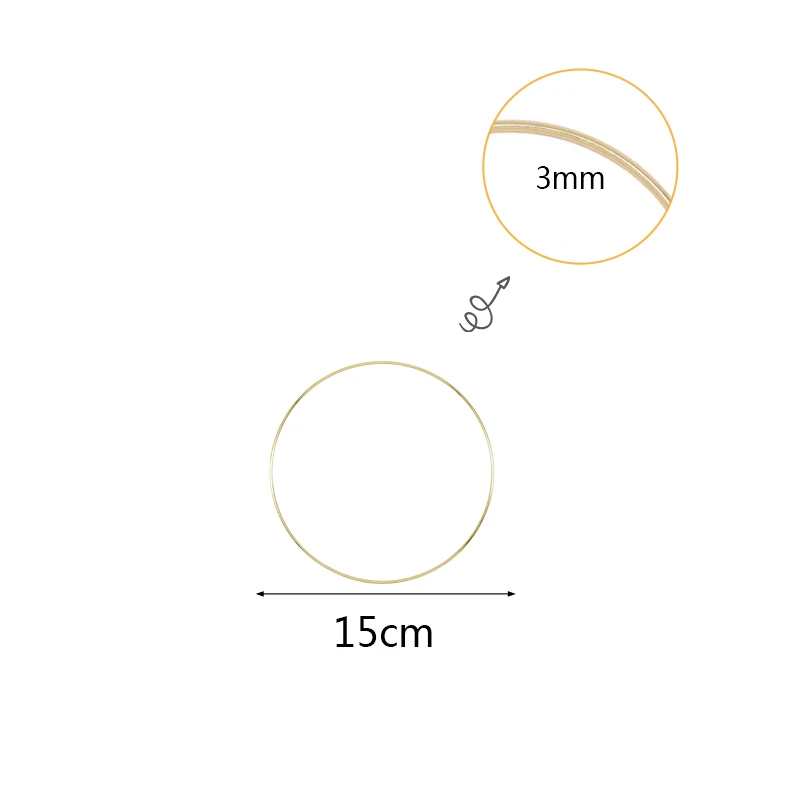 10-35cm Gold Iron Metal Ring Wreath Garland Baby Shower Floral Wreath Wedding Decoration Bride Flowers Hoop Decor