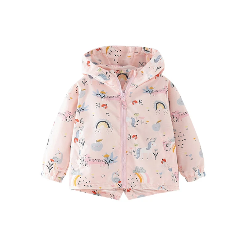 Spring Autunm Cartoon Printed Clothing For Girls Child Clothes Princess Toddler Baby Coat Kids Hooded Coat Children\'s Jacket