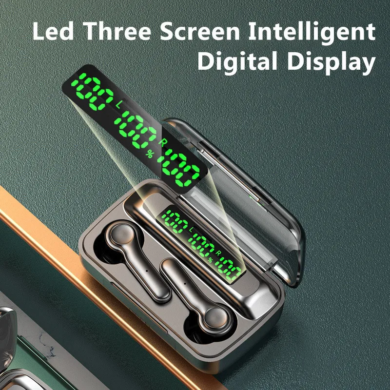 سماعات لاسلكية TWS بلوتوث 5.1 سماعات 2000mAh سماعات رياضية مقاومة للماء ايفي 9D باس سماعات أذن استريو مع ميكروفونات