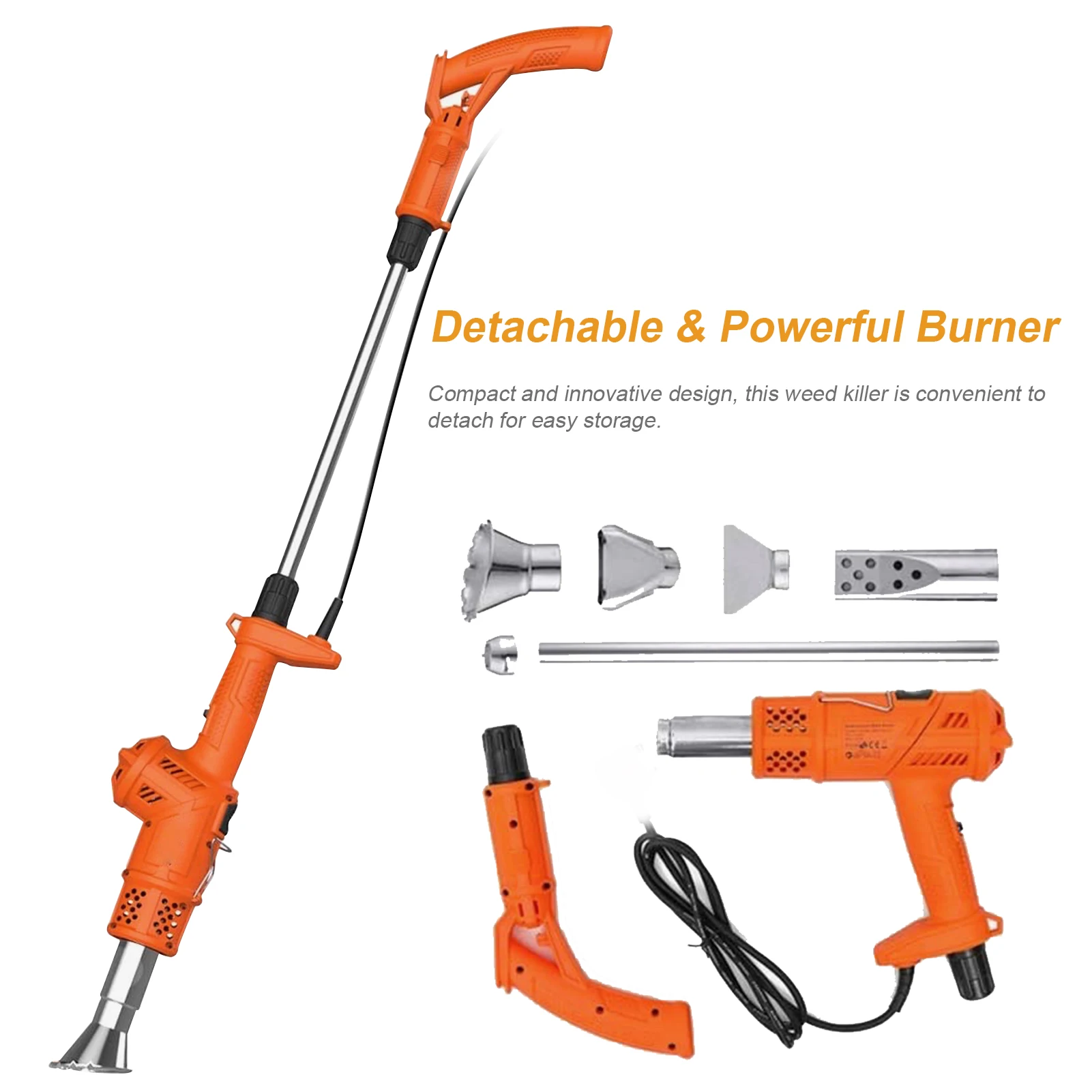 

Electric Weed Burner 2000W Garden Weed Killer Thermal Weeding Stick Hot Air Weed Torch Kitchen Lighter BBQ Igniter Weeder Tool