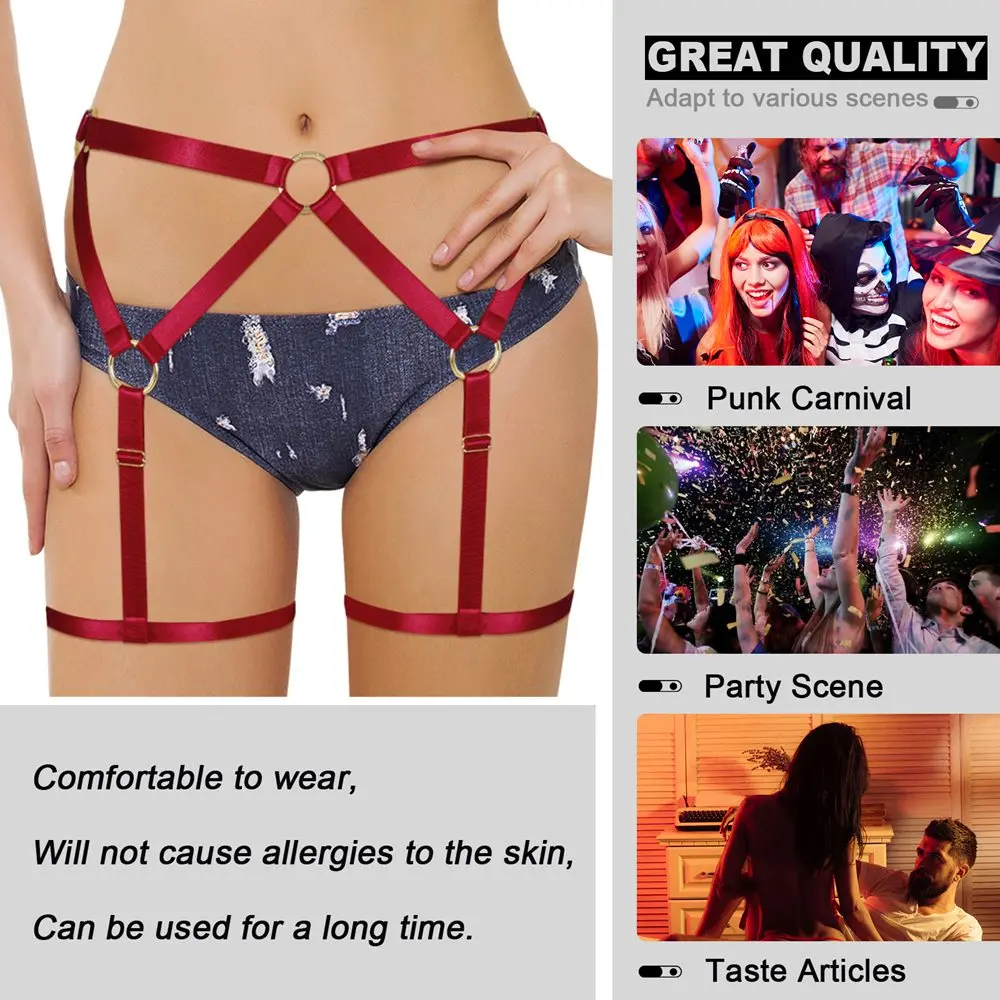 

Sexy Harness Fashion Punk Sword Belt Waist Garter Body Elastic Bondage Stocking Belt For Fetish Women Dance Wear Accessories