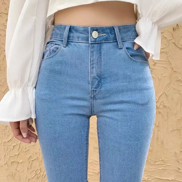 

Woman Jeans Pants Ankle Tight High Waist Trousers Winter Stretch Pants Pantalones Vaqueros Mujer