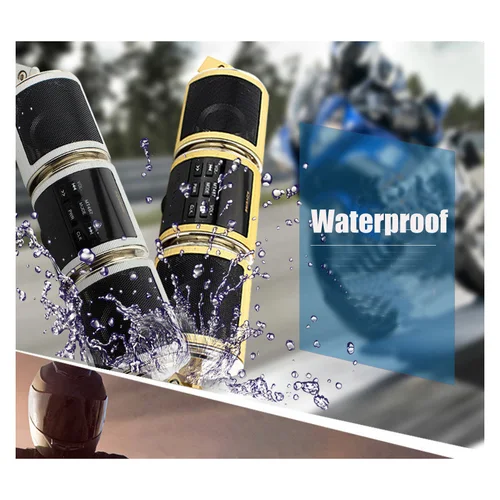 Imagen 2 del producto Audio para motocicleta, Radio FM, AUX, USB, tarjeta TF, Compatible con Bluetooth, pantalla auxiliar, reproductor de música MP3, altavoz estéreo MT487 resistente al agua