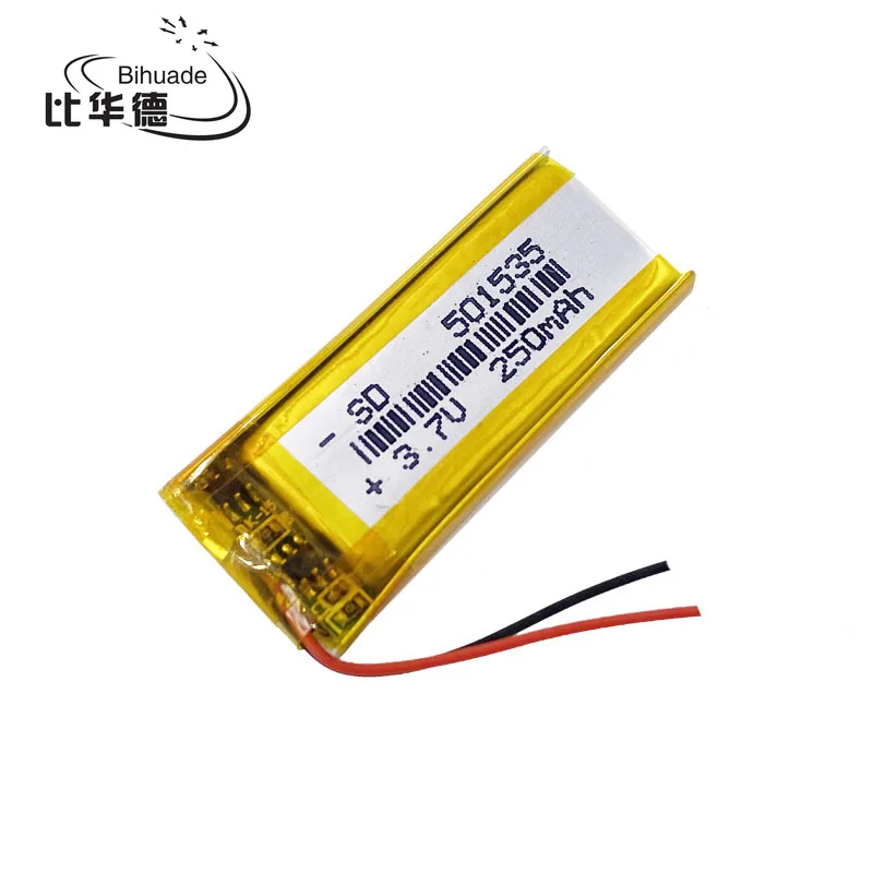 Litrowa bateria energetyczna 3.7V 250mAh 501535 litowo-polimerowa bateria li-po do Mp3 MP4