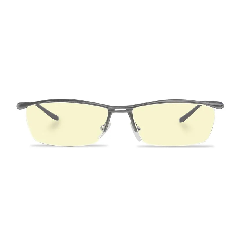 Blue Light Blocking Men\'s Computer Glasses Transparent Spectacles Anti Blueray Protective Eyewear Magnesium Aluminum Yellow Lens