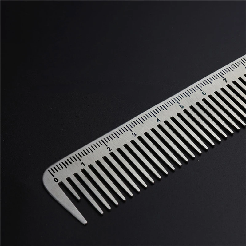 stainless steel comb professional ultra-thin metal hair cutting comb hairdressing steel comb flat head comb dedicated