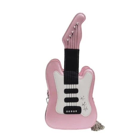 Bolso de hombro para mujer, bandolera con forma de guitarra, bonito bolso de mensajero de Pu con personalidad creativa, novedad de 2022