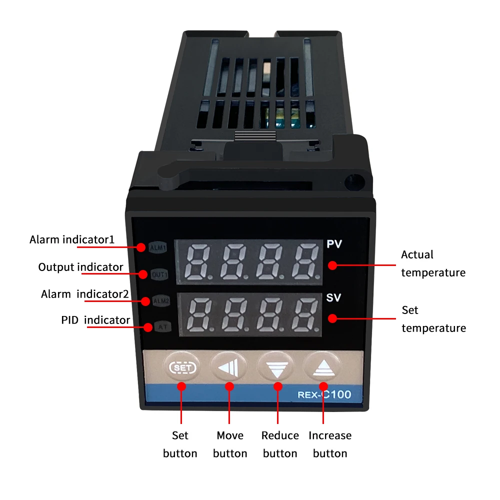 REX-C100 Digitaler PID-Temperaturregler Thermostat SSR-Ausgang Max.40A SSR-Relais K Thermoelementsonde Hohe Qualität – Detail 6