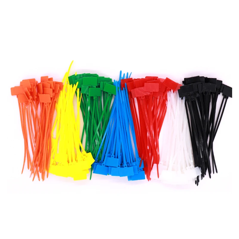 250-Pieces Nylon Cable Marker Ties Self-locking Cord Tags Write on Ethernet Label Wire Straps Cable Tie for Home/Office Use