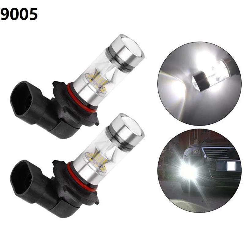 2X 6000 К супербелый H10 9045 9145 9140 100W 1200LM светодиодный туман светильник лампы проектор для вождения DRL