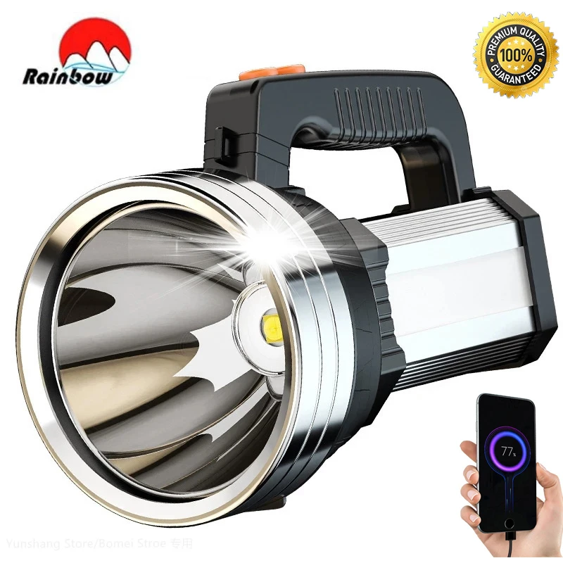 

500000LM 1500M Lonag Range 100W Most Powerful LED Flashligh Portable Spotlights USB Recharge Searchlight Outdoor Tactical Torch