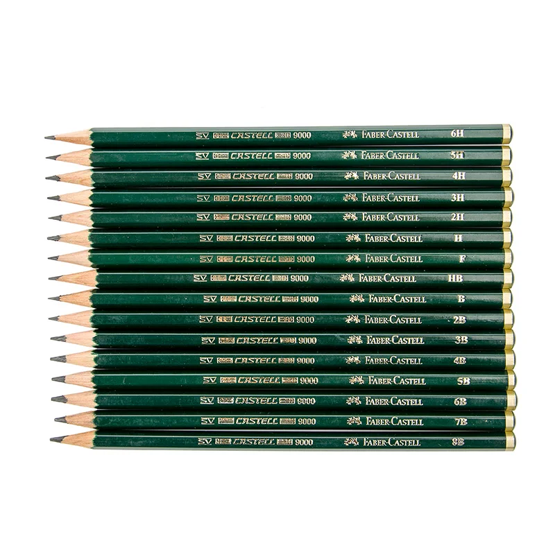 12pcs Faber Castell 9000 Sketching Pencils Drawing Charcoal Graphite Pencil H 2H 3H 4H 5H F B 2B 3B 4B 5B 6B 8B School Potloden