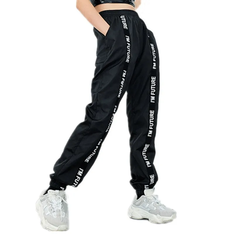 

2019 Women's Harem Pants Full Length Loose Jogger Women's Sports Elastic Waist Black Casual Combat Streetwear Fashion