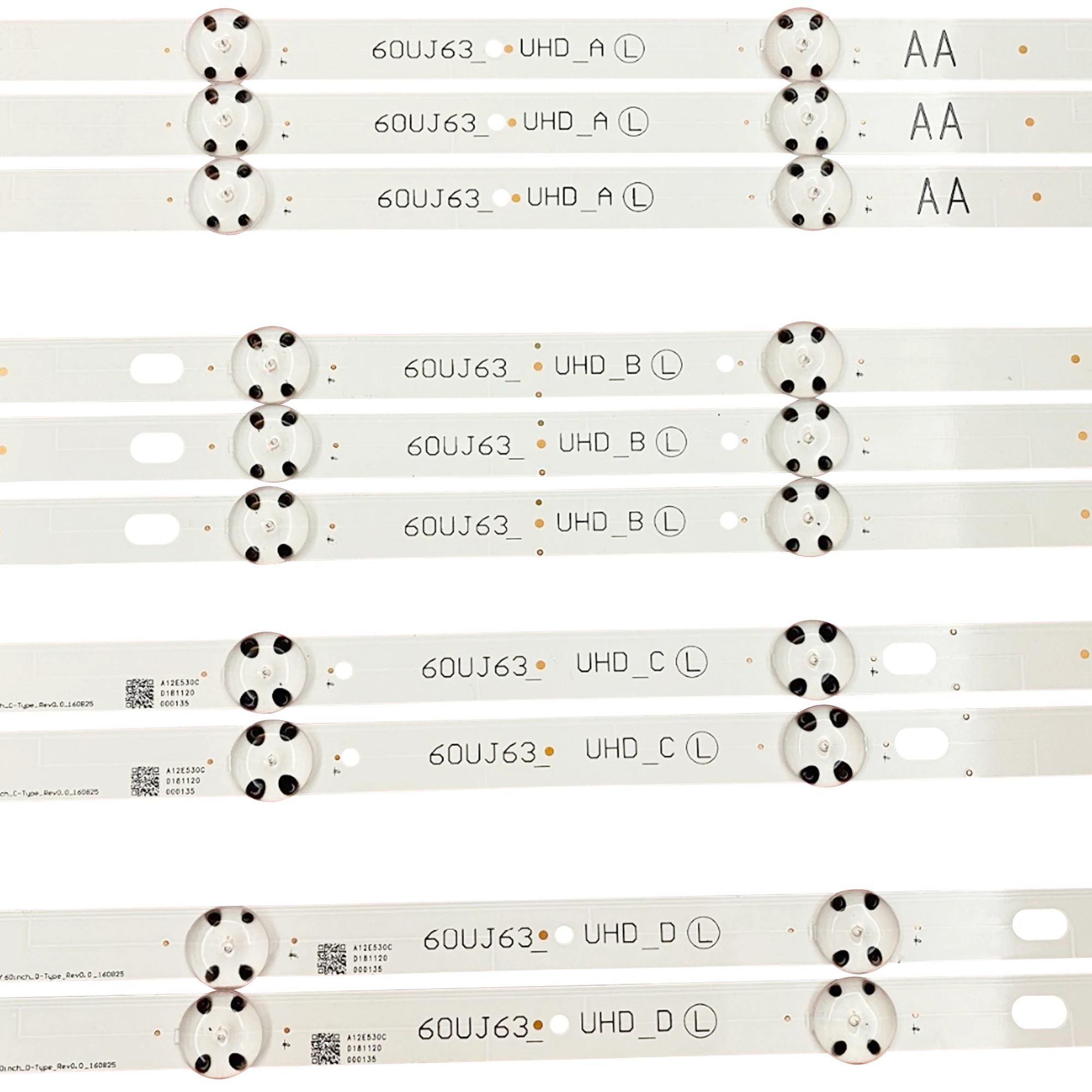 Imagem -05 - Tira Conduzida da Luz de Fundo 11 Lâmpada para lg 60uj6300 60uj6050 60uj6309 60uj634v Innotek 17y 60 Polegadas _ a 60uj63_uhd a b c d Eav63673006