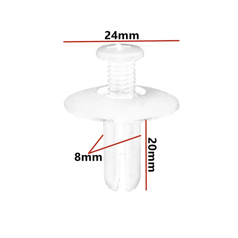 

5000Pcs 8mm Hole Car Bumper Fender Large Screw Cover Head Clips Fasteners Auto White Lengthened Mudguard Rivet Clamp