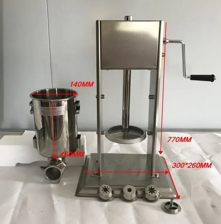 7l vertikale Edelstahl Churros Maschine 2 in 1 Typ vertikale Wurst Stuffer/Füller mit Kunststoff kolben