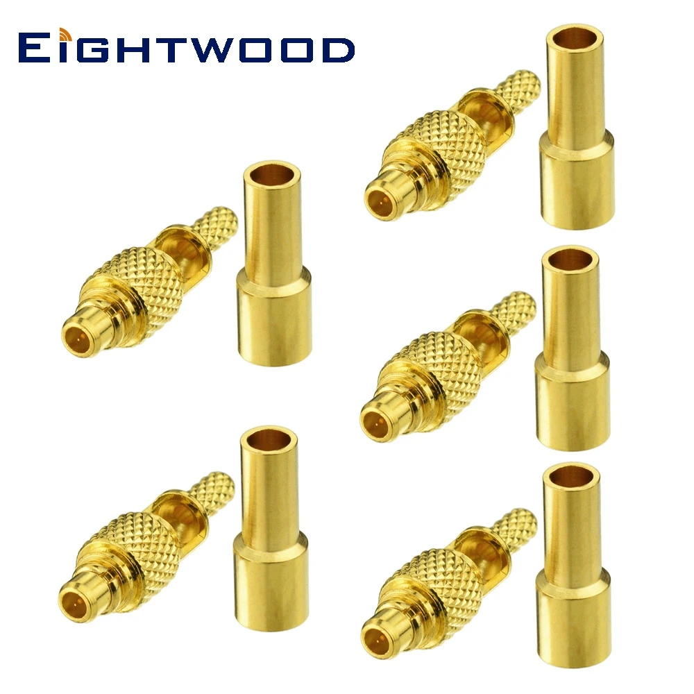 

Eightwood 5PCS MMCX Plug Male Straight Connector Crimp 1.13 Coaxial Cable for WLAN GPS Automotive Radio Wireless Antenna Adapter