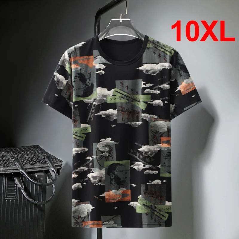 2021 Summer T Shirts Men Streetwear Fashion Baggy Short Sleeve Tshirt Oversize Tees Tops Print T-shirts Plus Size 10XL HA085