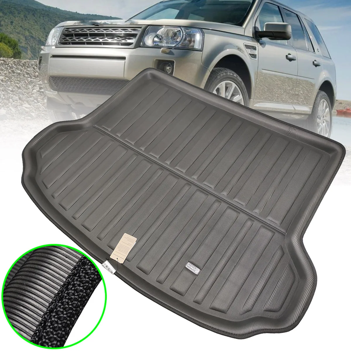 Revestimiento de maletero trasero de coche, Alfombra de carga, bandeja de suelo para Land Rover Freelander 2 LR2 2006 2007 2008 2009 2010 2011 2012 2013 2014 2015