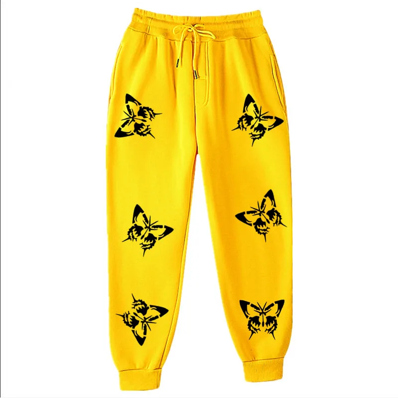 

2021 Hot Winter Butterfly Print Jogging Pants Dance Sports Running Sweatpants Jogger Pants Men Women Casual Fashion Streetwear