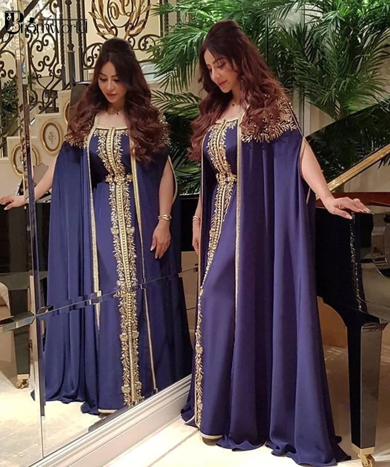 Lilac Muslim Formal Dress 2024 A-Line Embroidery Chiffon Long Evening Gowns Islamic Dubai Saudi Arabic Purple Prom Dresses