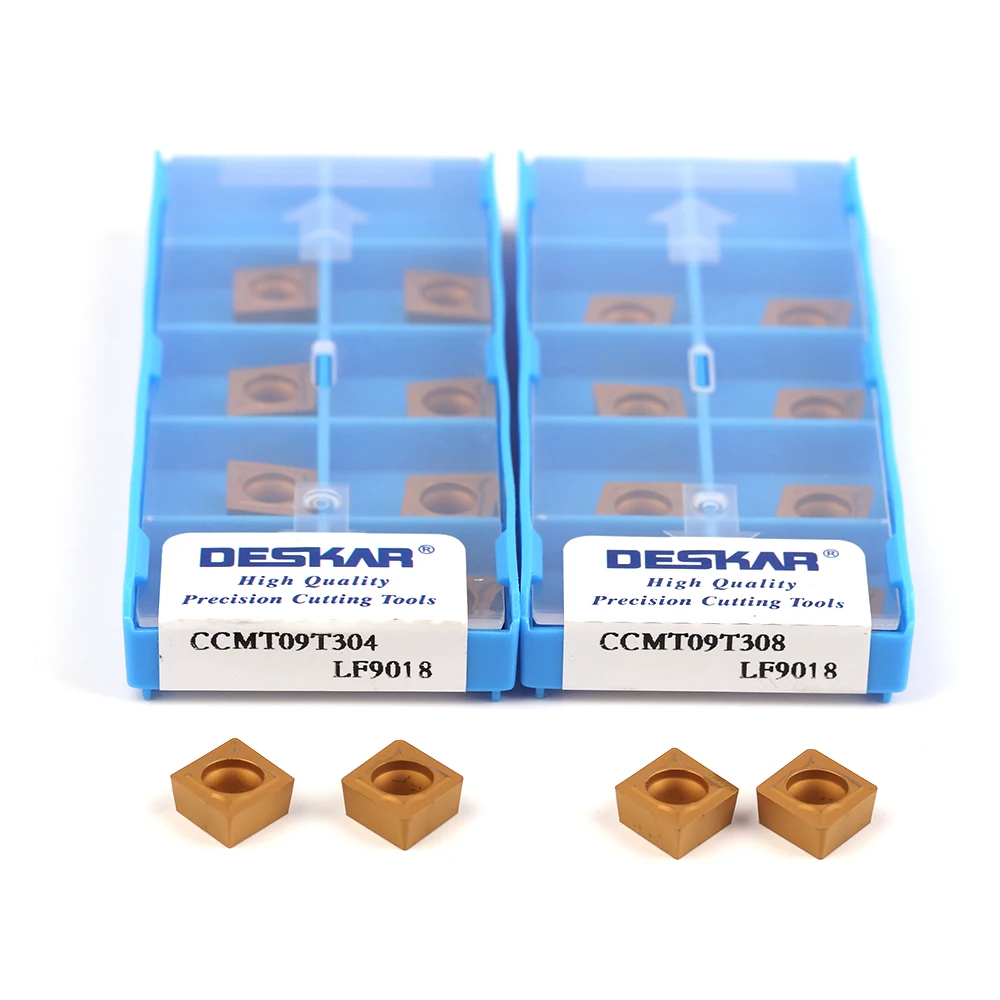 DESKAR Ban Đầu CCMT060204 Carbide Lưỡi Dao CCMT09T304 CCMT09T308 CCMT060208 LF9018 Dụng Cụ Xoay Tích Thép Dụng Cụ Xoay Lưỡi Dao