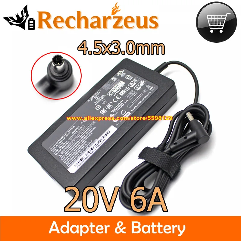 

Genuine Chicony A17-120P2A A12A055P AC Adapter 120W 20V 6A Delta ADP-120VH D Charger For MSI MS-16R5 CF63 THIN Power Supply