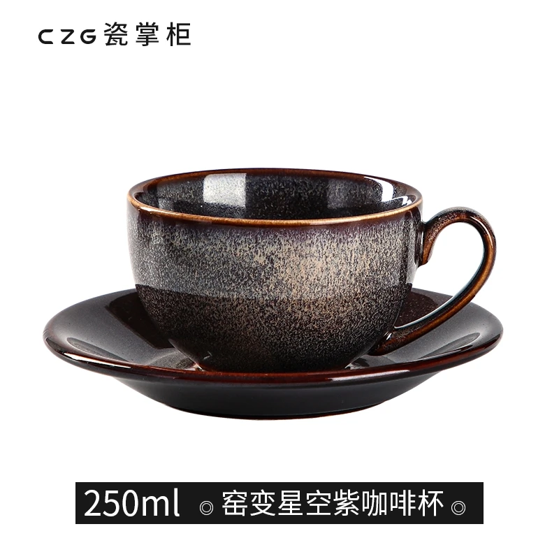 220ml Bone China Coffee Cup And Saucer Funny Fashion Design Japanese-style Coffee Mug Cafe Espresso Cup image 4