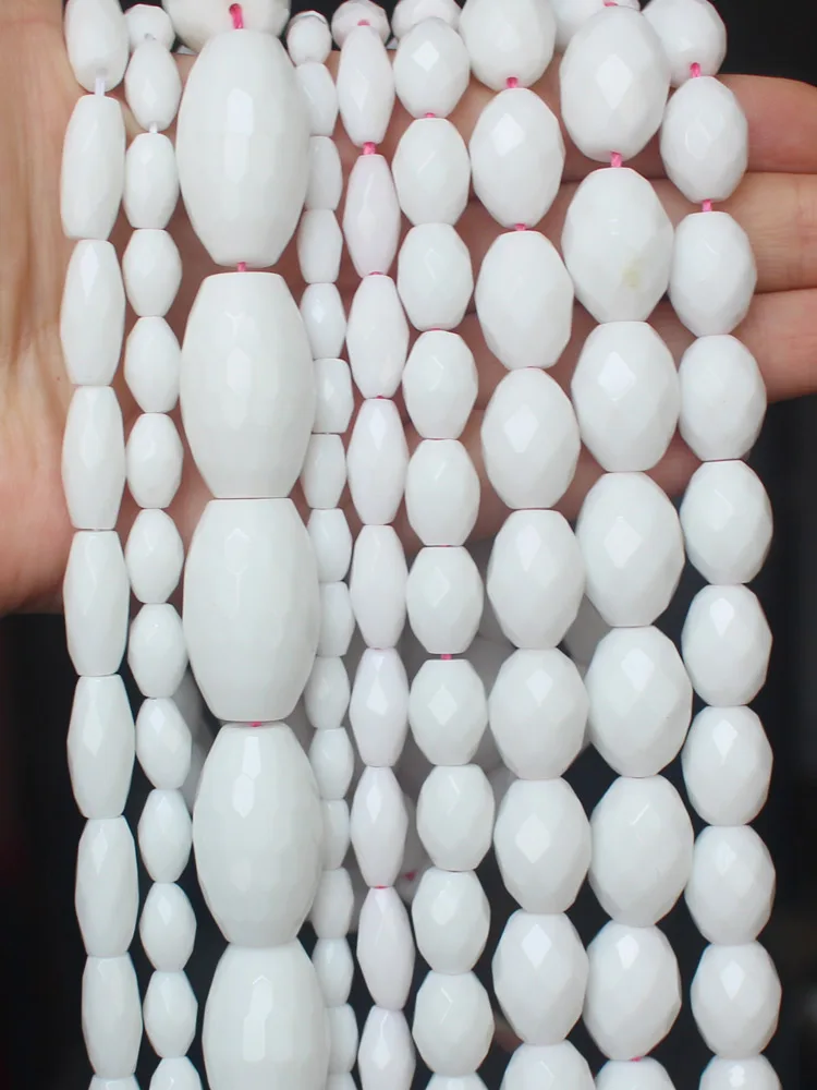 Faceted white porcelain agates Oval beads per strand,DIY Jewelry Making ! We provide mixed wholesale for all items !