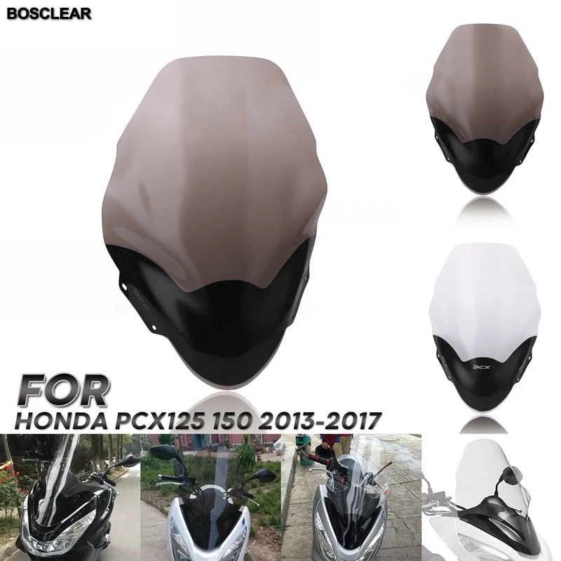 Para honda pcx 125 pcx125 150 2013/14/15/16-2017 motocicleta pára-brisas capas tela fumaça lente motorbikes defletor