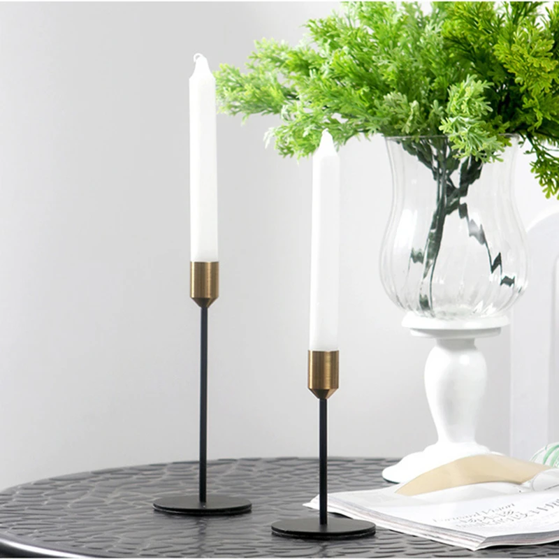 

IMUWEN Nordic Style Candle Stand Metal Candle Holders Fashion Wedding Bar Party Exquisite Candlestick For Table Home Decoration